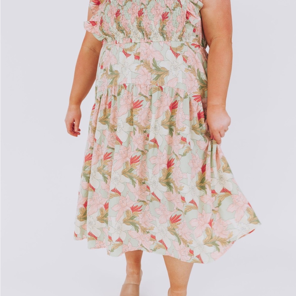 Floral Hayden Dress in Pink and Green NWT